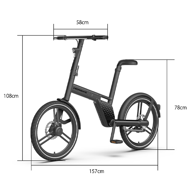 HONBIKE 電動折りたたみ自転車blackred-